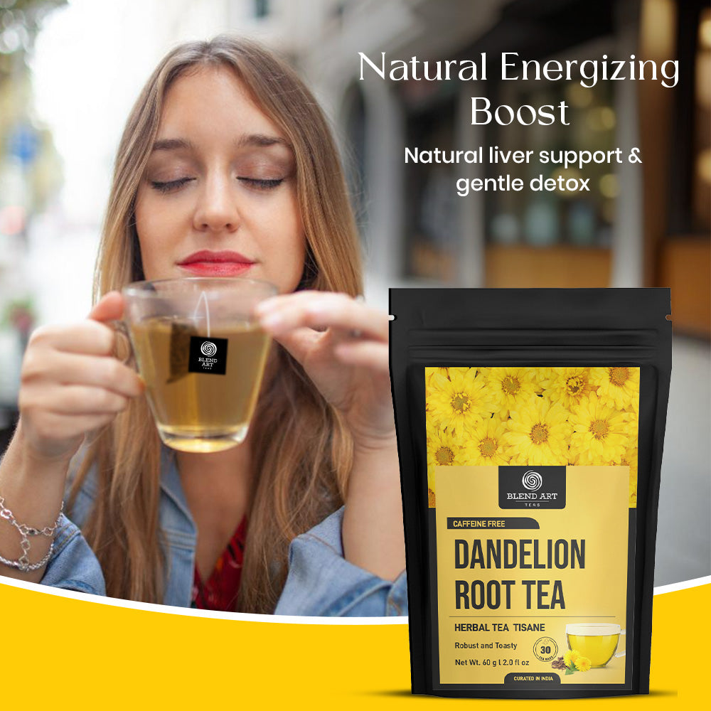 Blendart Dandelion Leaf & Root Tea bags, 30 Teabags - for Liver & Kidney Detox Health