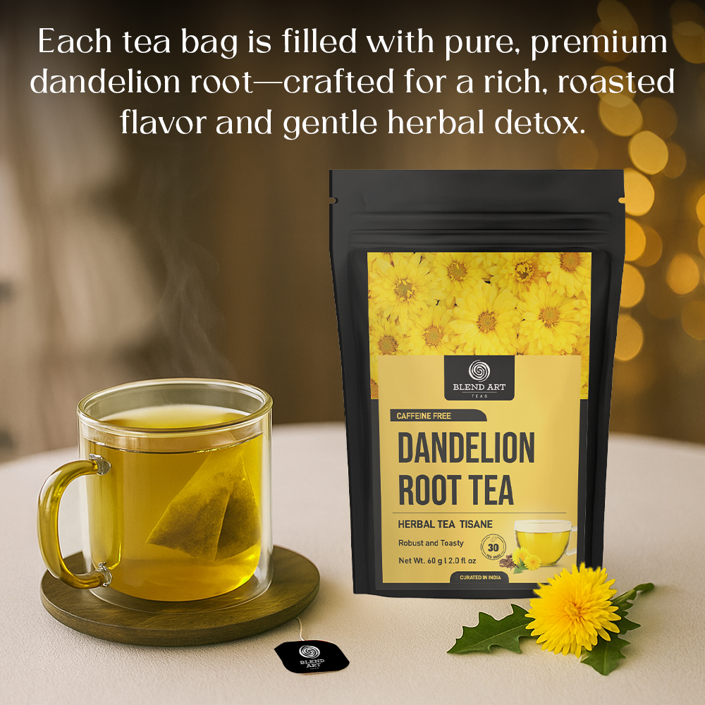 Blendart Dandelion Leaf & Root Tea bags, 30 Teabags - for Liver & Kidney Detox Health