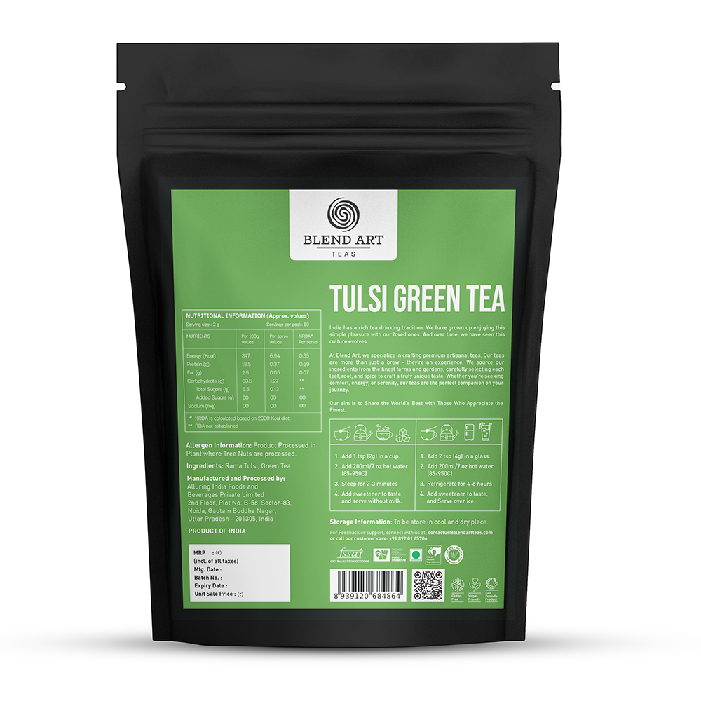 TULSI GREEN TEA - Pack of 2 (100 g Each) | Improves immunity and metabolism