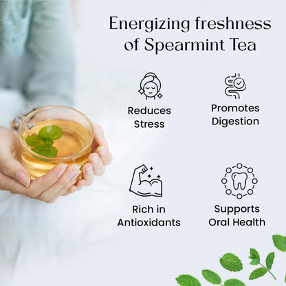 Spearmint Tea Bags 50 Count Herbal Tea Bags PCOS PCOD RELIEF Balances Hormones