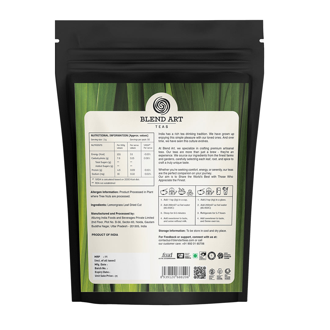 Lemongrass 100gm Loose Leaf | Boost Metabolsim | Detox Tea