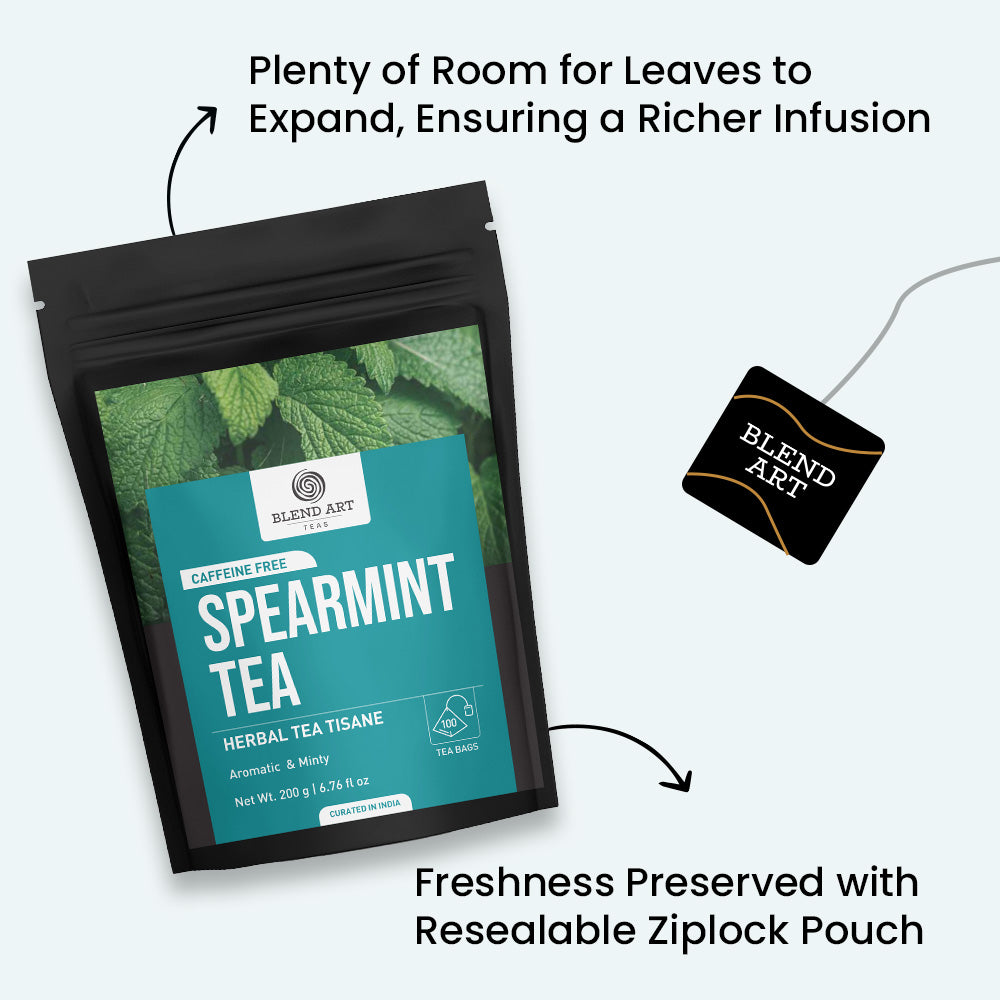 Spearmint Tea Bags 50 Count Herbal Tea Bags PCOS PCOD RELIEF Balances Hormones